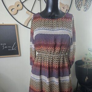 💜 Black & Multicolor Open-Back Dress | Flirty & Fun | Size Small